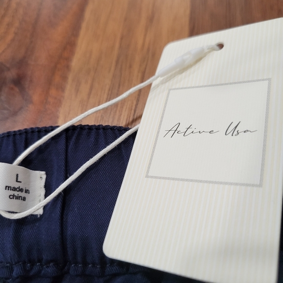Active USA Pull On Pant Straight Leg Drawstring Waist 100% Tencel Size Large - Picture 7 of 10